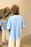 Umgee Bold Short Sleeve Blouse Periwinkle