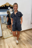 Urban Explorer Utility Romper Black Denim