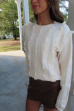Feeling Girly Ruffle Accented Sweater Vanilla