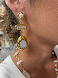 Triple Pearl Drop Earrings