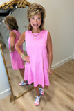 Dylan Round Neck Tank Dress Pink