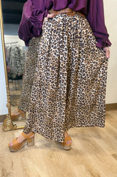 Umgee Leopard Print Skirt Pants
