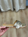Corkys Pick Me Up Slide Sandal Gold