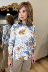 Charlie B Side Button Sweater Mist