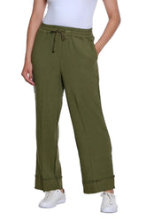 Multiples Drawstring Waist Pants Olive