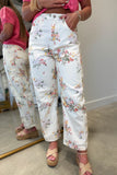 Floral Dream Barrel Jeans Cream