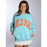 Lulu Mac Sweatshirt Light Blue/ Coral