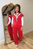 Multiples Oversized Vest Crimson