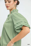 Umgee Scallop Detail Blouse Mint