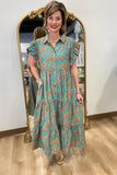 Copper Flower Fields Midi Dress