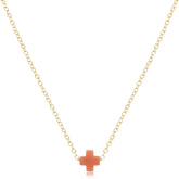 E Newton 16" Signature Cross Small Necklace Coral