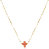 E Newton 16" Signature Cross Small Necklace Coral