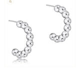 E Newton Beaded Classic 1.25" Post Hoop 4mm Sterling