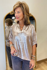 Metallic Glimpse Blouse Champagne