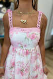 Petal Kissed Floral Lace Maxi Dress Pink