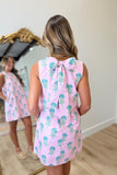 Periwinkle Blooms Round Neck Dress Pink
