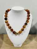 Beaded Necklace w Gold Middle Bead