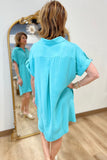 Comfort Shirt Dress Aquamarine