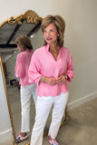 Dressy Casual Blouse Pink