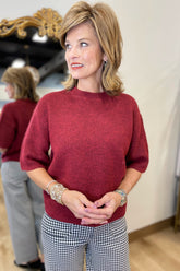 Charlie B Elbow Sleeve Sweater Cabernet
