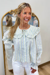 Eloise Floral Blouse Blue