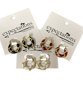 Gold & Enamel Earrings 3 Colors Available