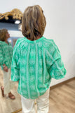 Green Apple Eyelet Blouse