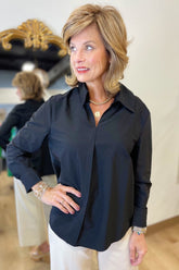 Joh Jamie Woven Top Black