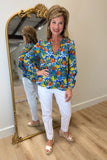 APNY Crossover Top w Tassel Blue