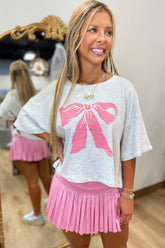Bows Before Bros Cropped Tee
