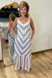 Charlie B Striped Woven Dress Denim