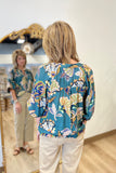 Umgee Paisley Print Blouse Teal