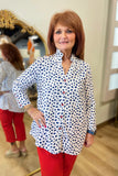 Multiples Y Neck Shirt Rich Navy