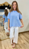 Spring Breeze Drop Shoulder Sweater Blue