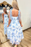 Petal Kissed Floral Lace Maxi Dress Blue