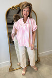 Umgee Pinch Pleat Blouse Pink