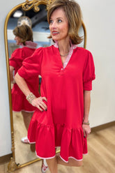 Walk in the Park Dress Red