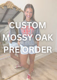 CUSTOM MOSSY OAK TEE Pre Order (various fonts)
