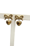 Heart Bow Earrings Gold