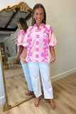 Homeroom Charm Umgee Blouse Pink Print