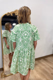 Umgee Ric Rac Trimmed Dress Green