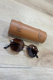 Barrel Boxed Sunglasses Brown