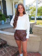 Lean on Me Lace Crochet Knit Sweater Cream