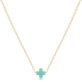 E Newton 16" Signature Cross Small Necklace Mint