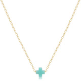 E Newton 16" Signature Cross Small Necklace Mint