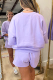 Lulu Mac Short Sleeve Terrycloth Top Lavender