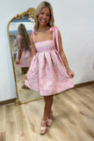 Sweet Elegance Pleated Mini Dress Pink