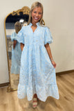 Blue Sunflower Eyelet Shirtdress