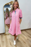 Breezy Stripe Dress Pink