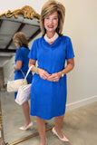 Joh Audrey V Neck Short Sleeve Dress Cobalt